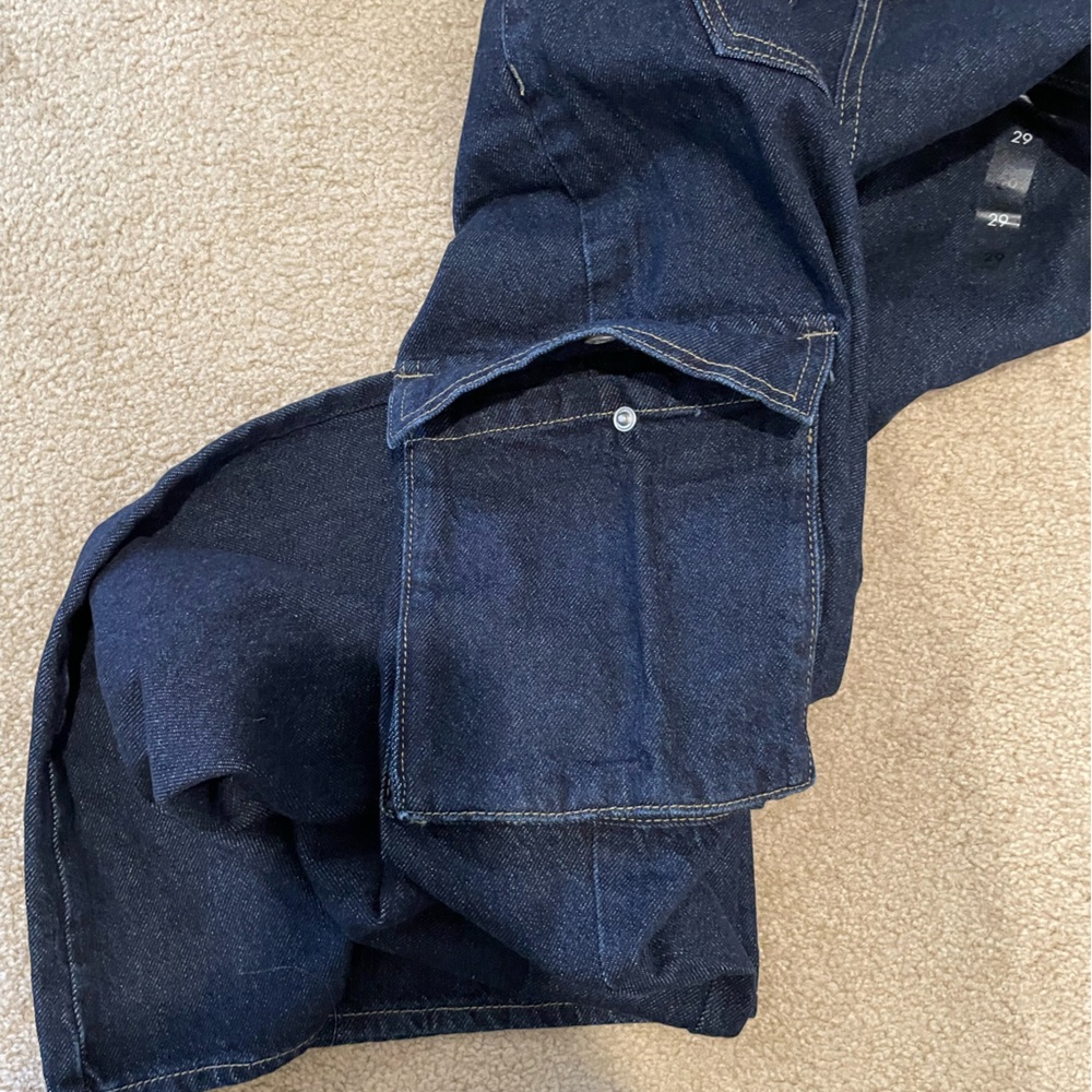 Pacific Sunwear - PacSun Wide Leg High Rise Jeans - Size 29 - Rigid Dark Wash - Picture 10 of 10
